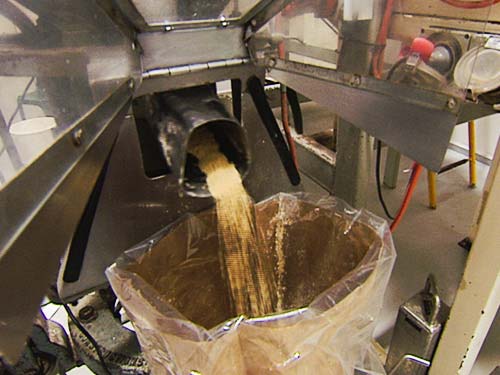 Dried egg product being processed in a pace farm facility
